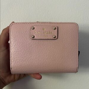 Kate Spade Pink Leather Wallet with Gold Hardware